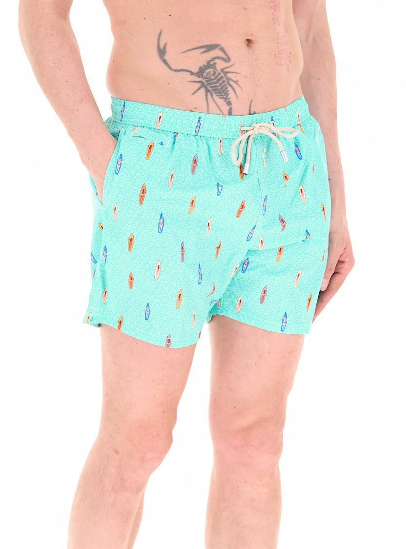 Mc2 Saint Barth Light Blue Lighting Micro Fantasy Swim Shorts