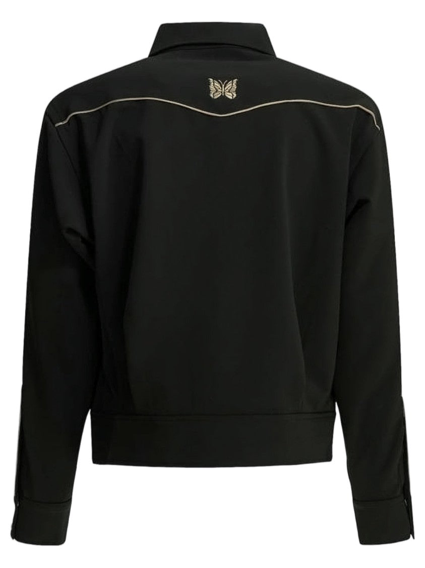Needles Cropped Black Jacket With Classic Collar