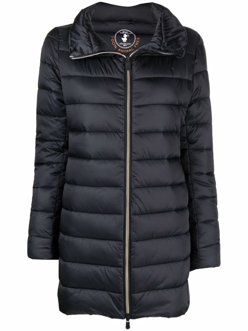 Save The Duck Quilted Short Coat With High Collar