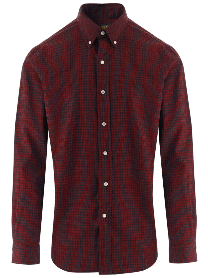 Polo Ralph Lauren Button-Down Cotton Shirt With Checked Design And Embroidered Detail