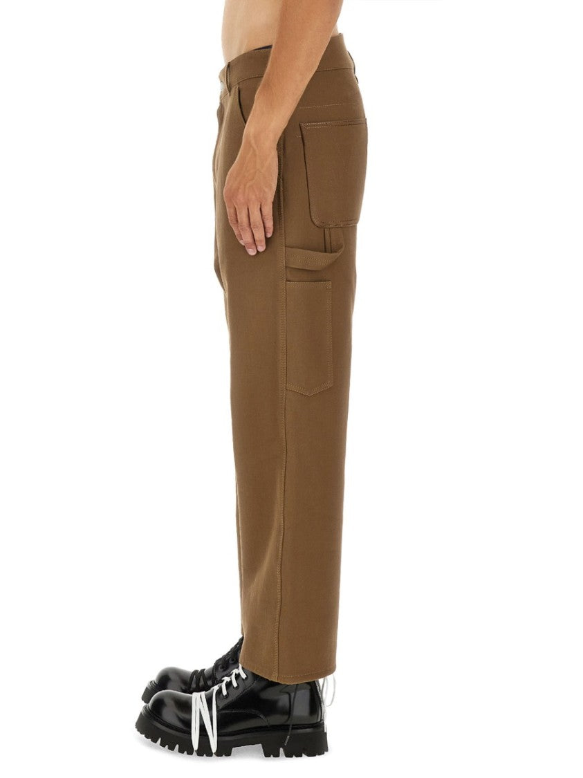 Moschino Straight-Leg Tricot Pants With Utilitarian Details