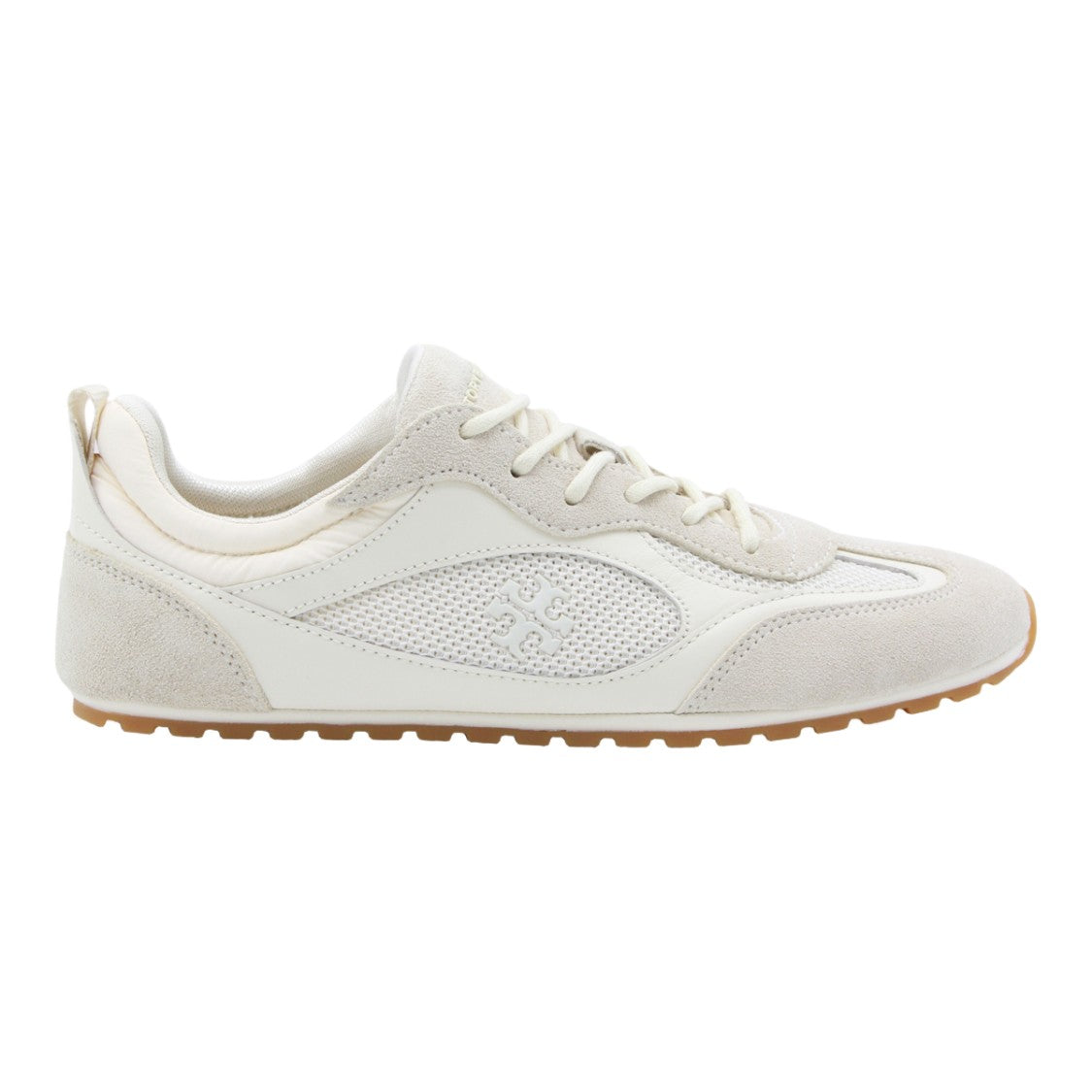 Tory Burch Low-Profile White Sneakers With Suede Overlays
