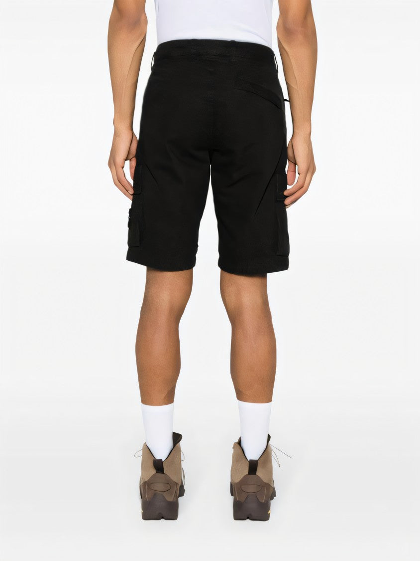Stone Island Brushed Cotton Canvas Bermuda Shorts With Garment-Dyed Finish