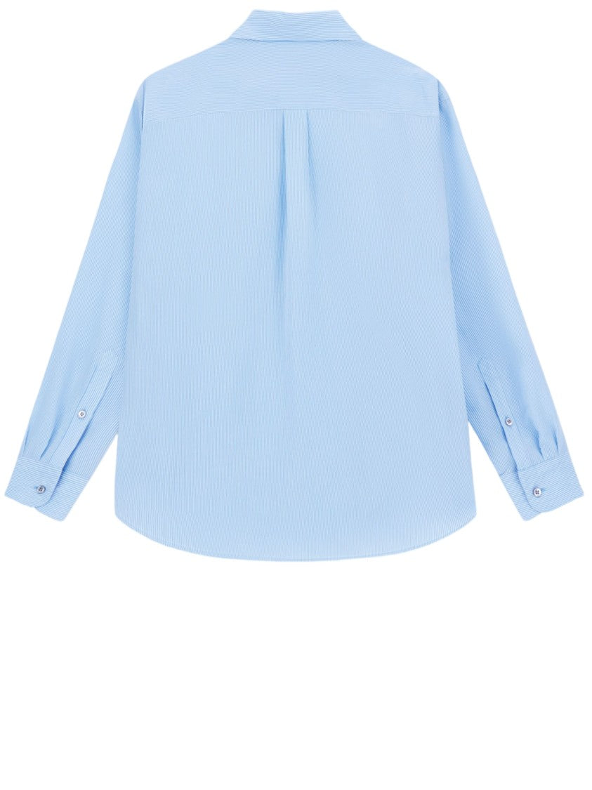 Giorgio Armani Open Shirt In Micro-Striped Lyocell Blend