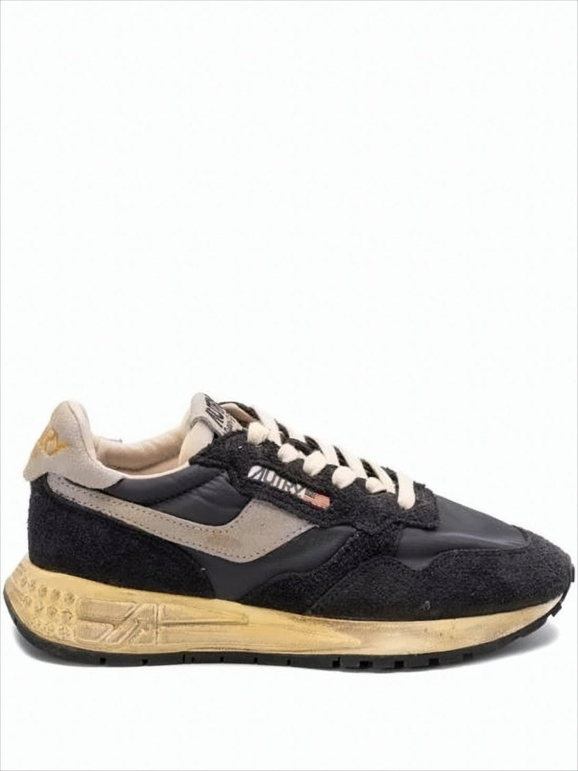 Autry Vintage-Inspired Black Suede And Nylon Sneakers