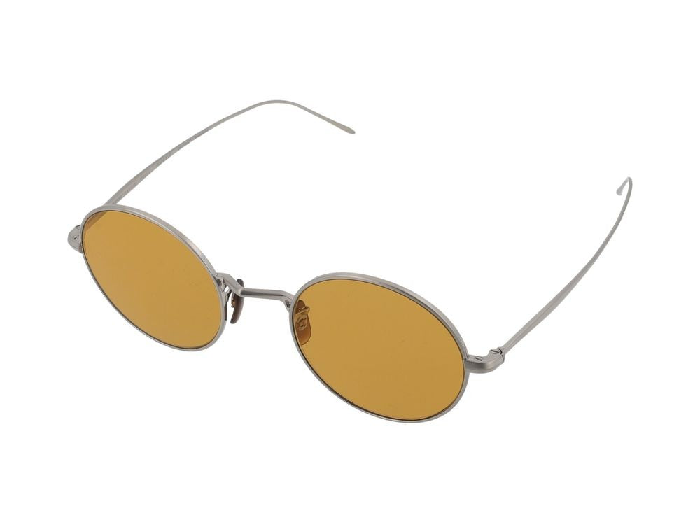 Oliver Peoples Vintage Amber Lens Titanium Round Frame Sunglasses
