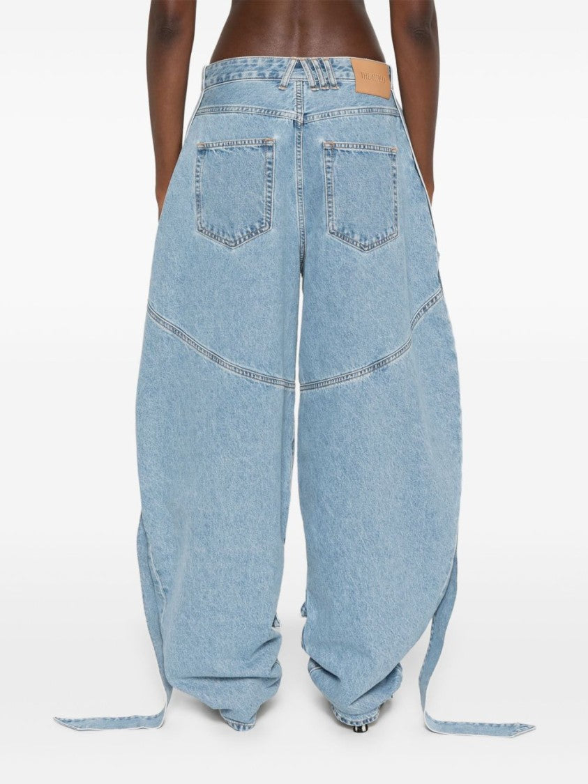 The Attico Balloon Fit Clear Blue Denim Jeans