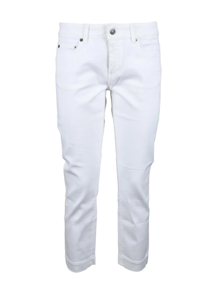 Dondup White High-Waisted Stretch Cotton Slim-Fit Jeans
