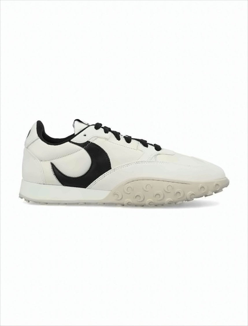 Marine Serre Calf Leather Sneakers With Crescent Accent