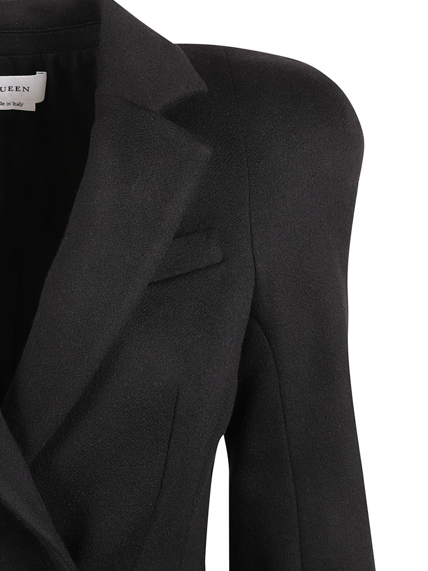 Alexander Mcqueen Tailored Long Black Coat