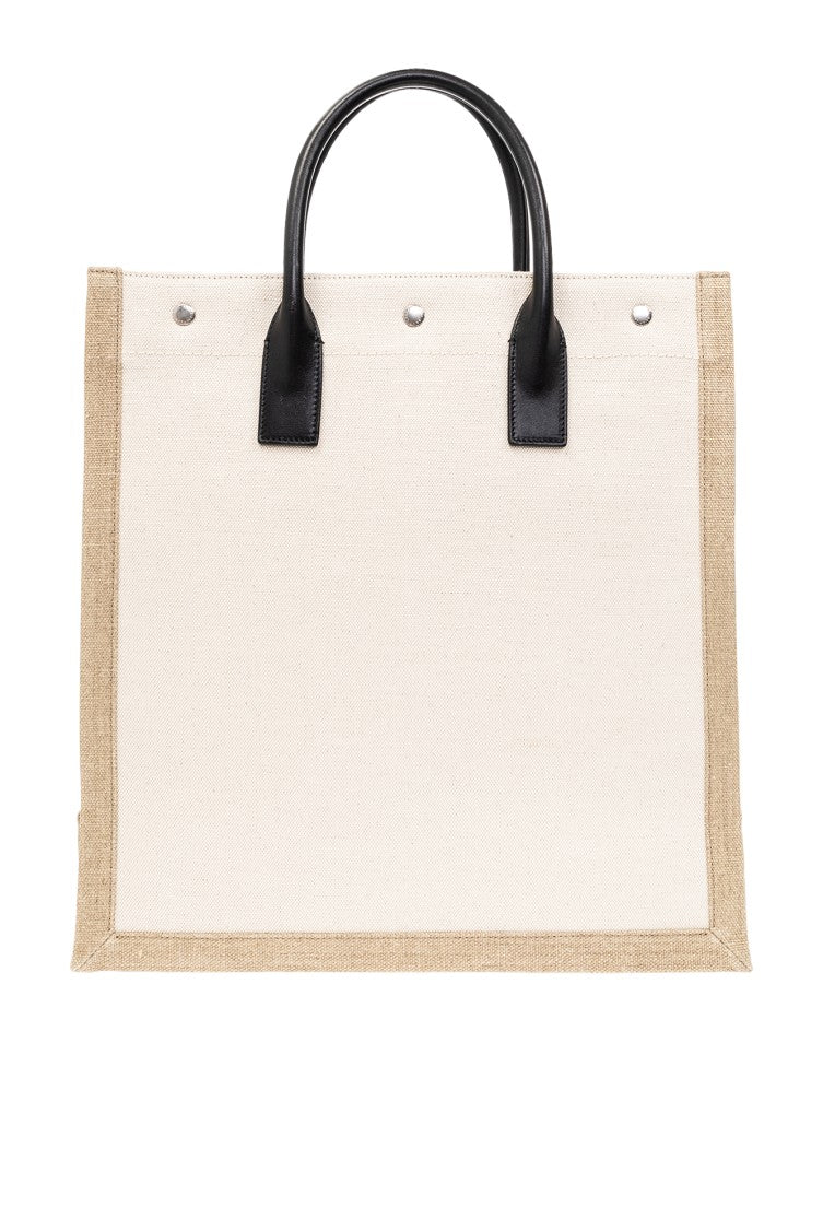 Saint Laurent Structured Beige Tote Bag With Contrasting Sides