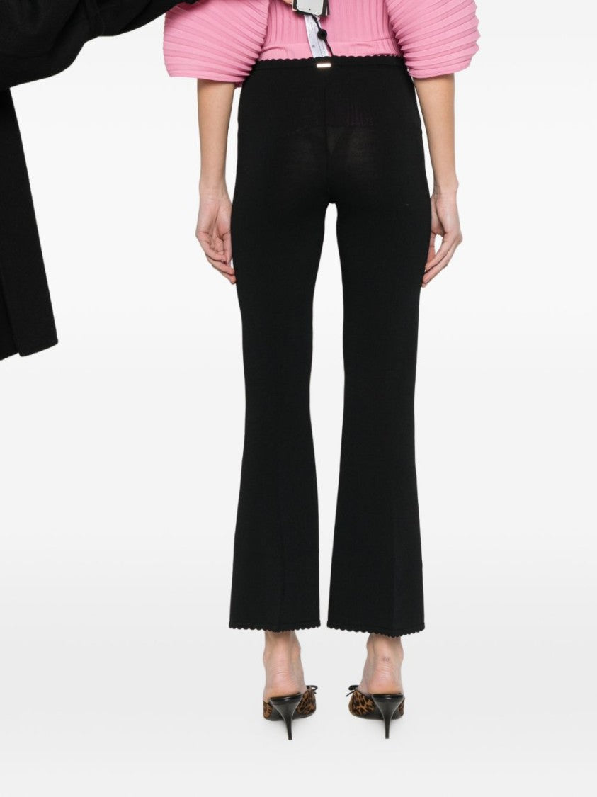 Twin-Set Straight-Leg Pants With Scalloped Hem