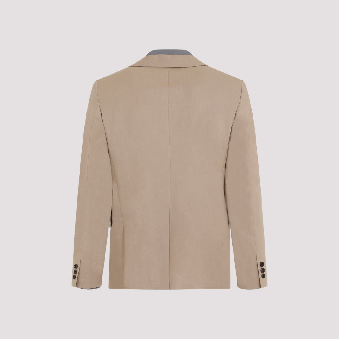 Comme Des Garçons Gray And Beige Layered Wool Jacket