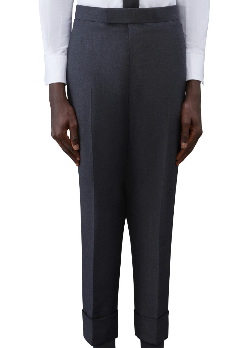 Thom Browne Tailored Mid-Rise Straight Pants With Refined Texture