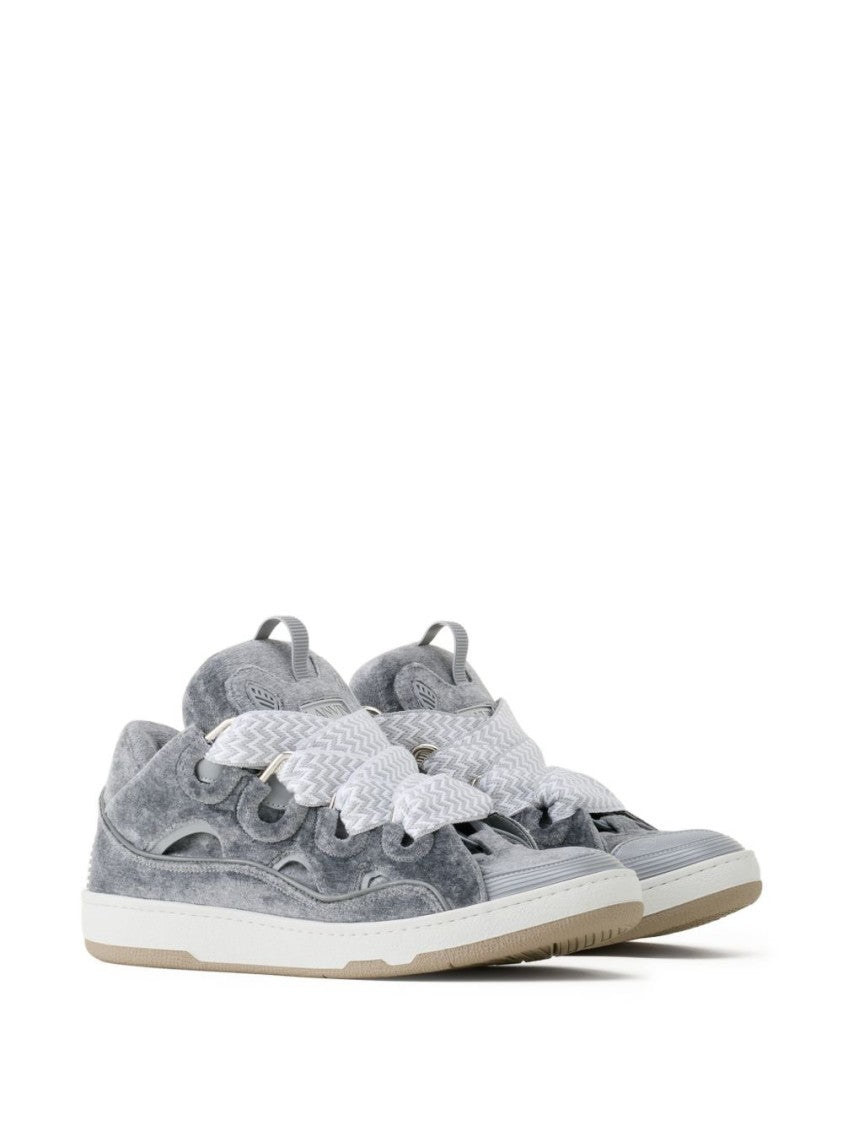 Lanvin Grey Cut-Out Detail Sneakers