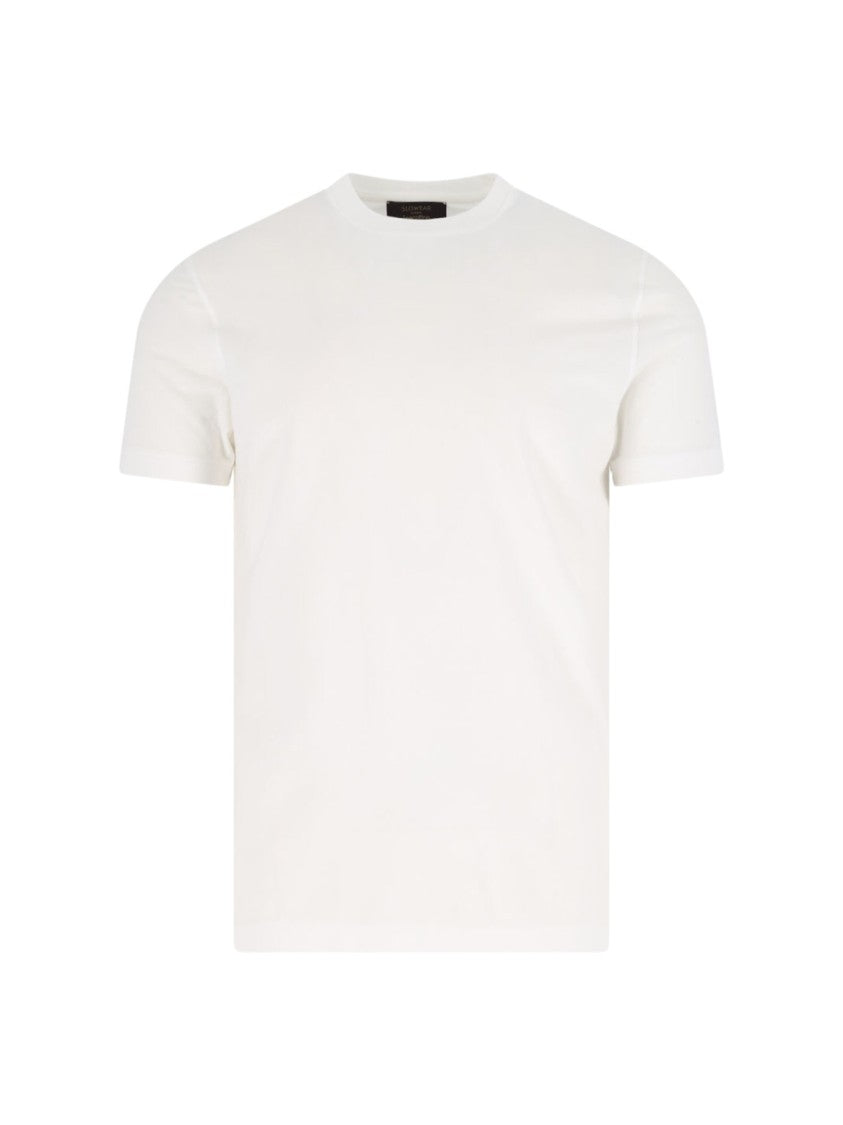 Zanone Classic Round Neck T-Shirt In Soft White Cotton