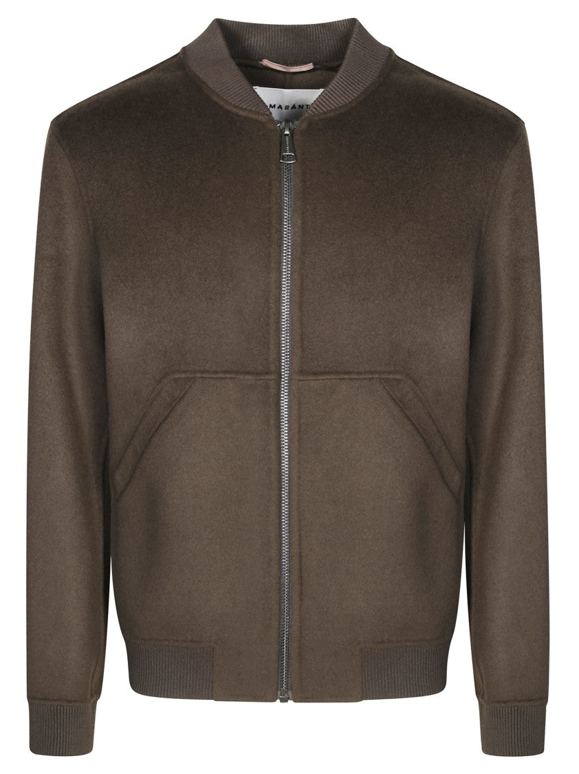 Amaranto Classic Bomber Jacket With Snug Ribbed Detailing