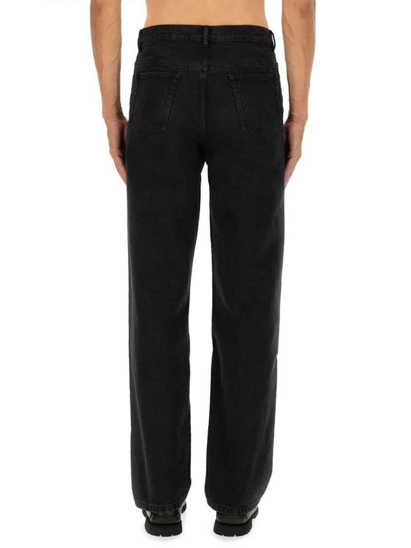 A.P.C. Straight-Leg Black Cotton Fairfax Pants With Classic Five-Pocket Design