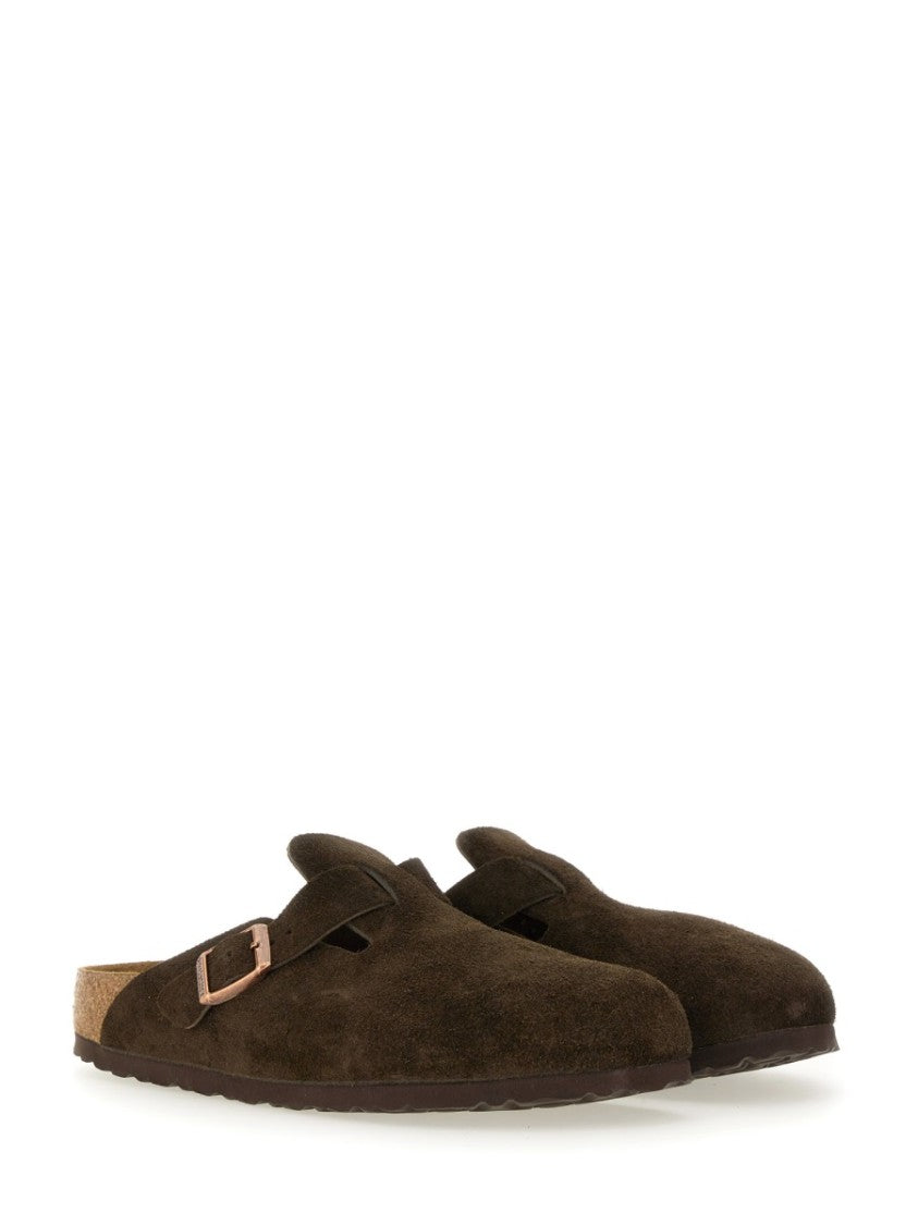 Birkenstock Minimalist Suede Slip-On Sabot With Adjustable Buckle