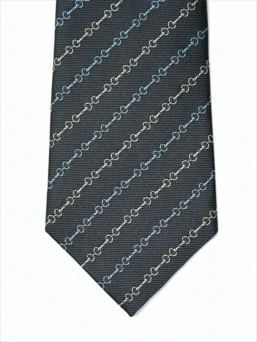 Gucci Interlocking Chain Link Pattern Silk Tie