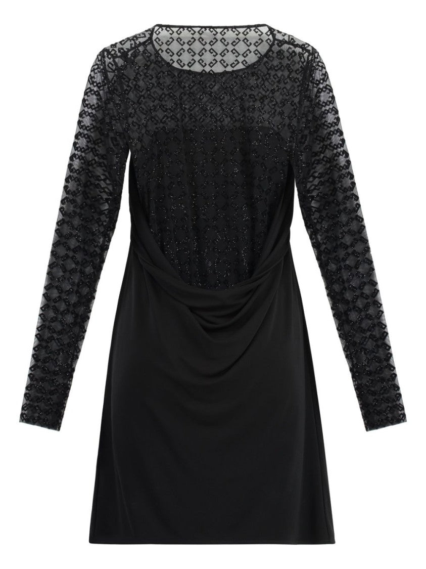 Givenchy Black Crew Neck Tulle Insert Dress