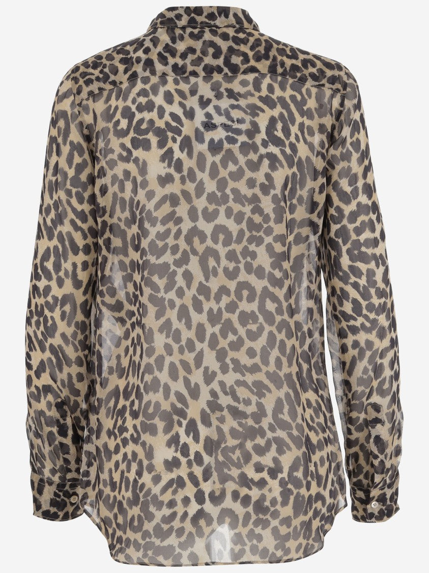 Aspesi Silk Shirt With Leopard Print