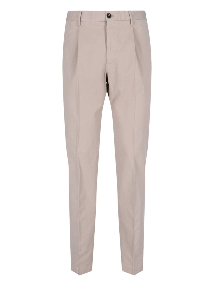 Incotex High-Waisted Beige Chino Pants With Tailored Detailing