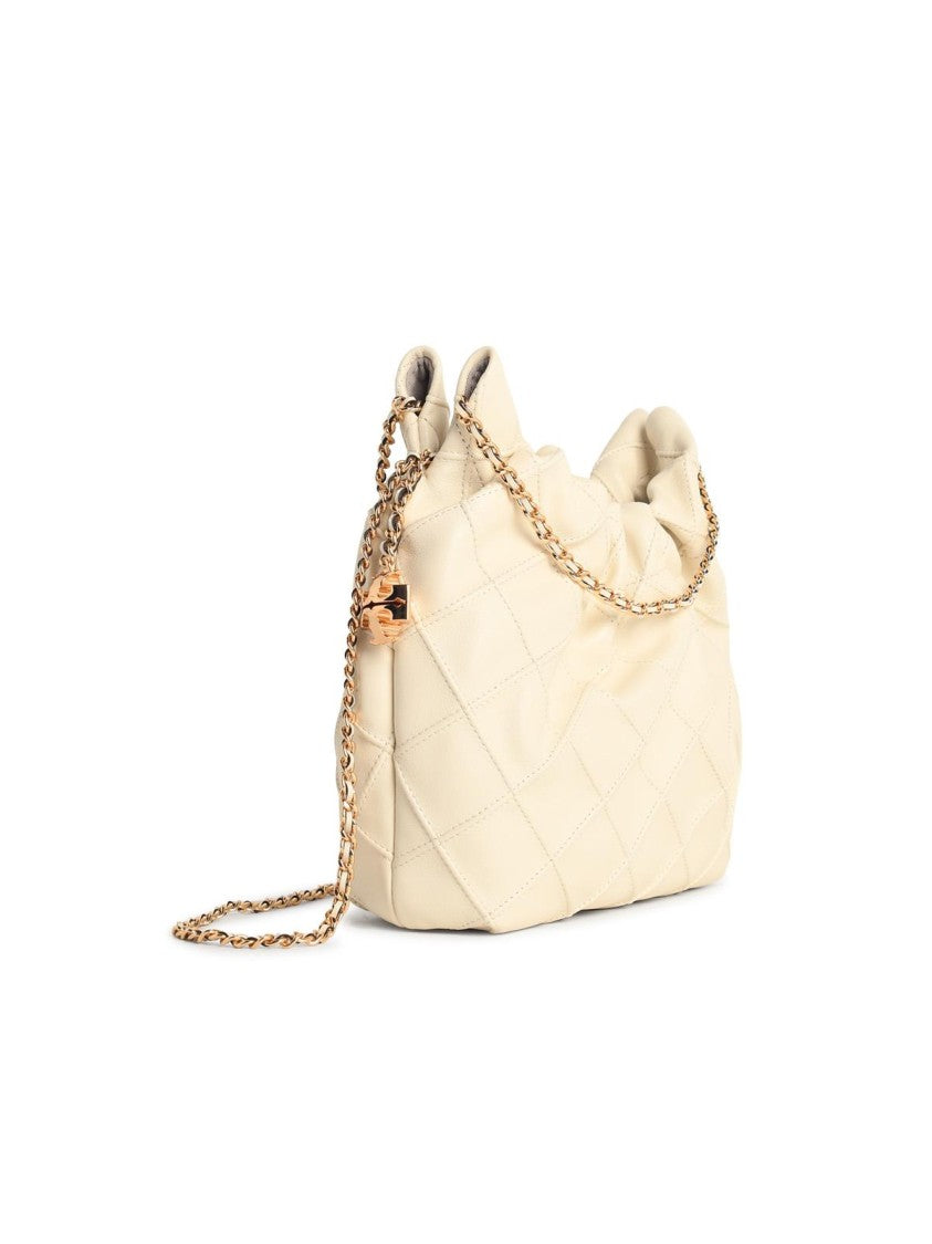 Tory Burch 'Fleming' Cream Leather Mini Bag