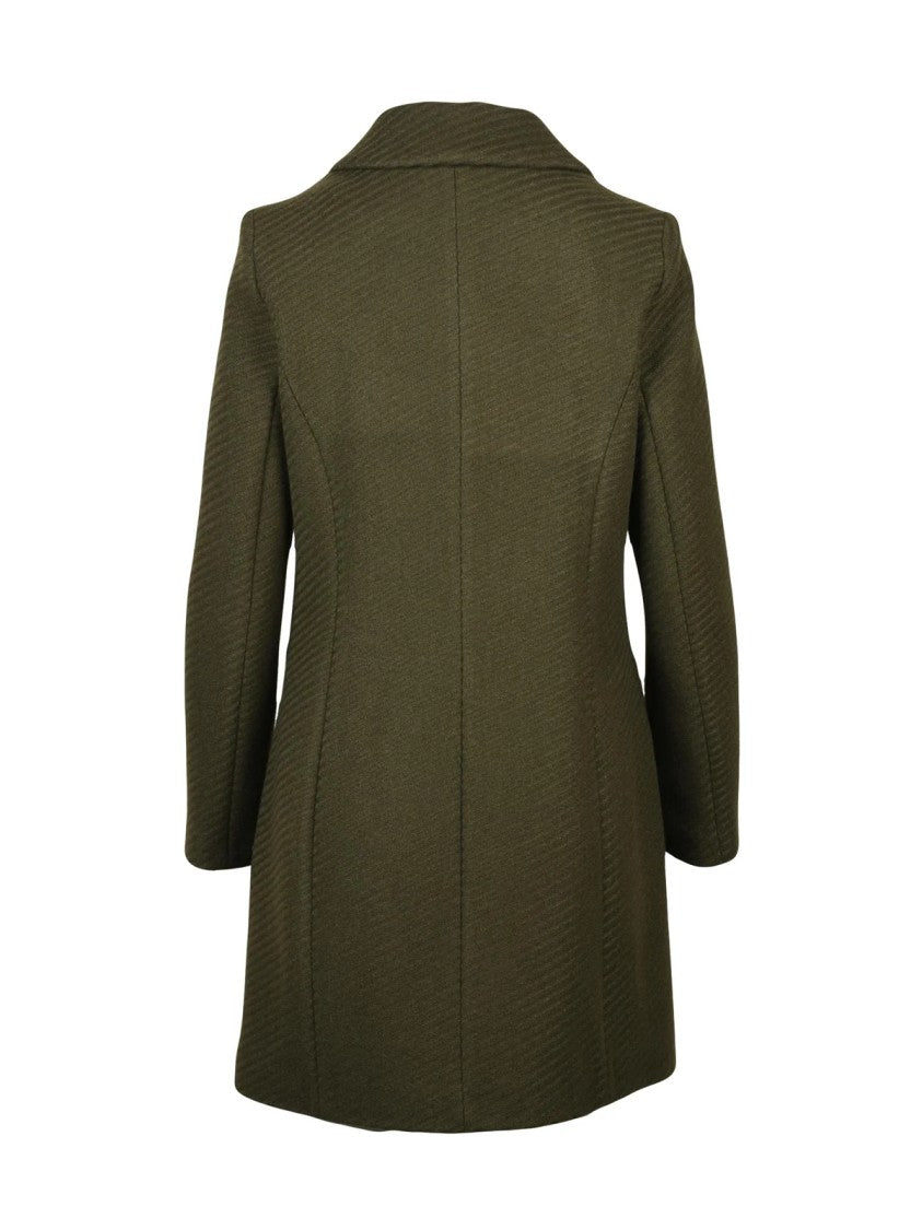 Lakore Green Fitted Wool-Blend Coat
