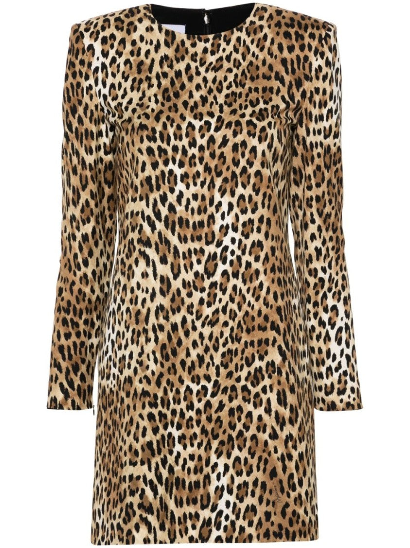 Moschino Leopard Print Cady Mini Dress