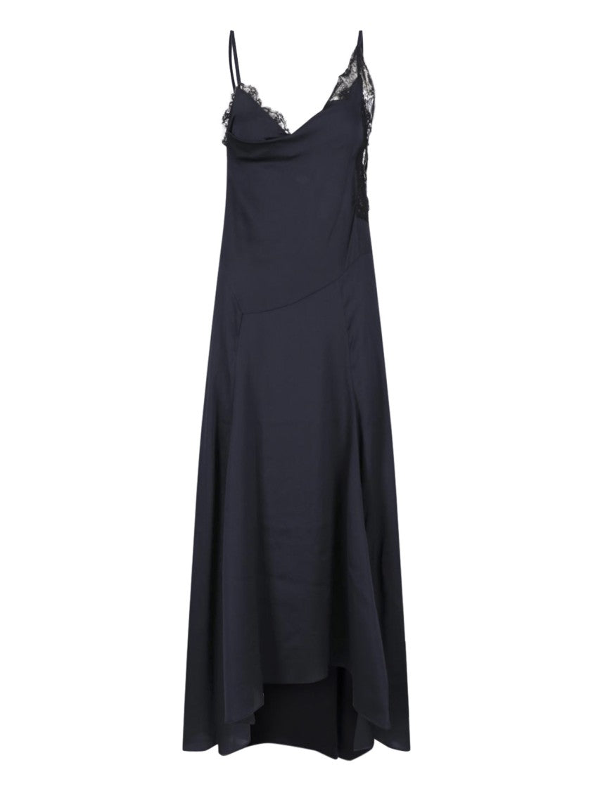 Isabel Marant Lace-Trimmed Spaghetti Straps High-Low Dress