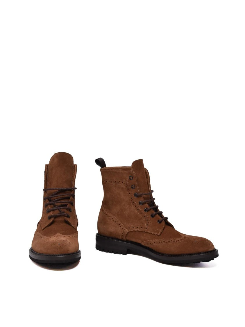 Cerbero Brown Suede Brogue Boots