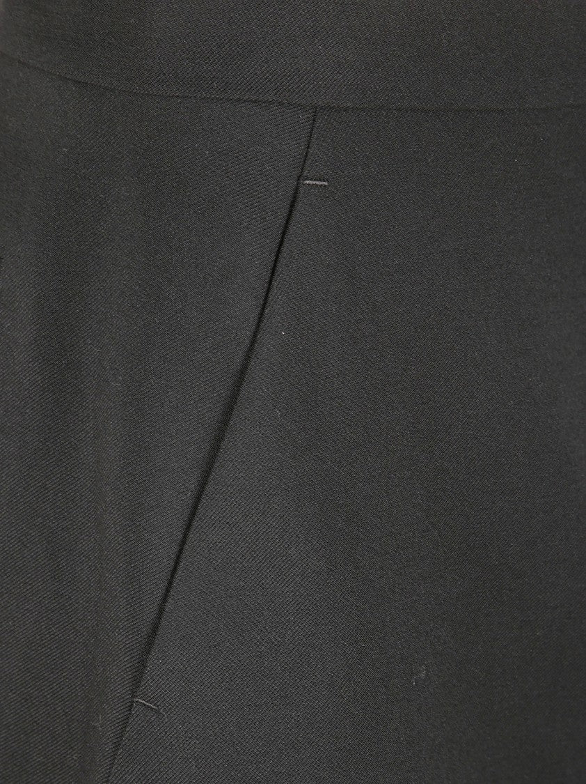 Alexander Mcqueen Tailored Black Wool Skirt With Front Slit