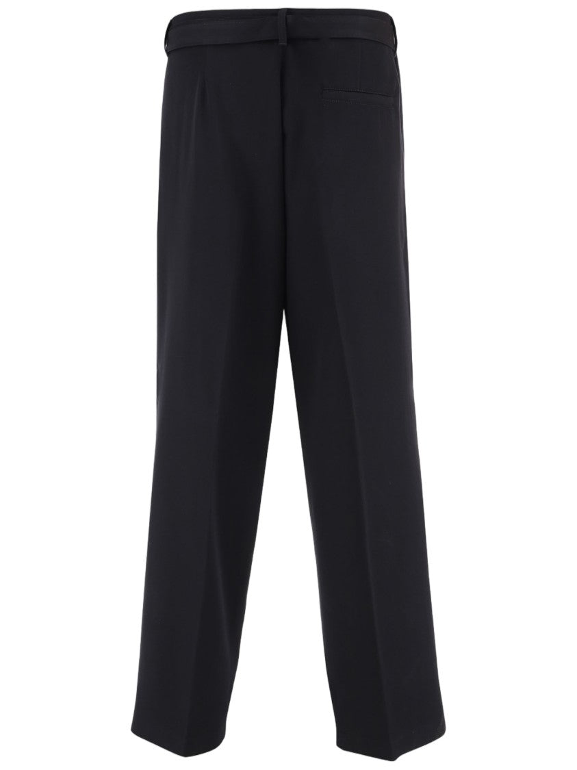 Just Cavalli Tailored Cropped Trousers With Metallic Buckle And Minimalist Design