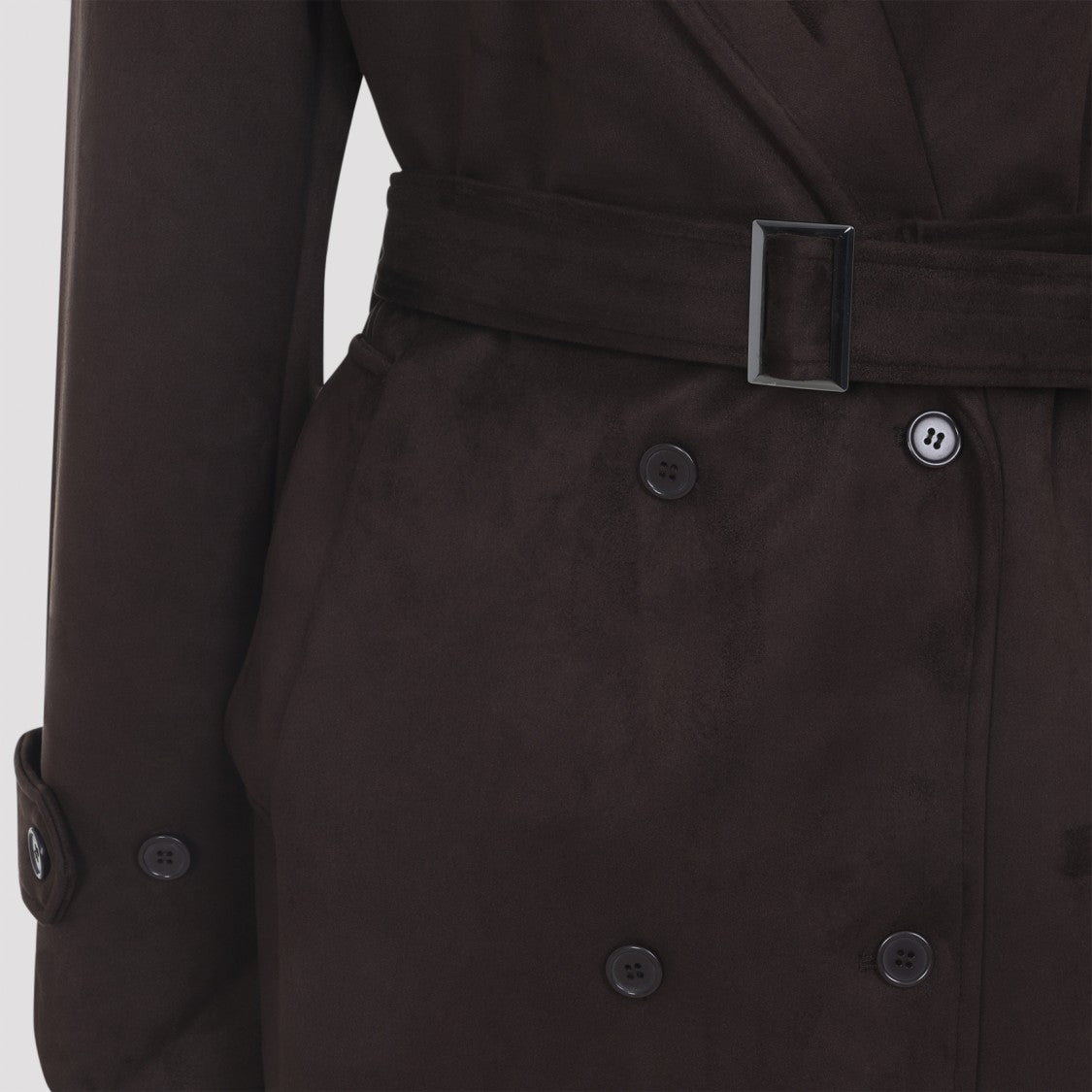 The Frankie Shop Double-Breasted Long Coat With Belted Waist