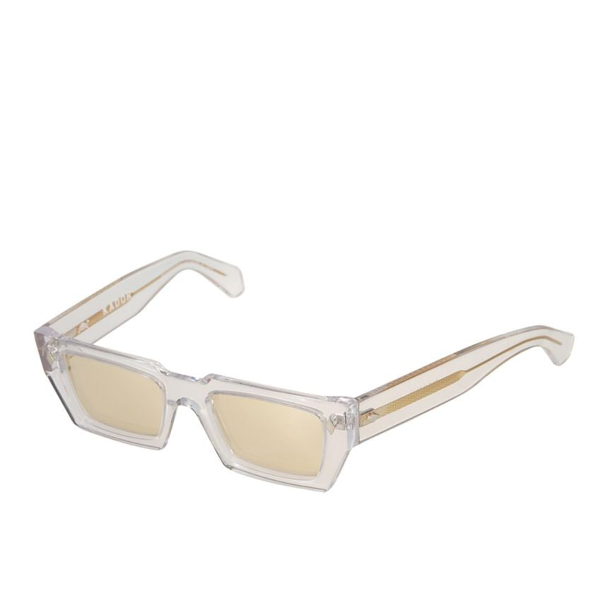 Kador Disko Bold Rectangular Frame Sunglasses With Gold Accent Stripe