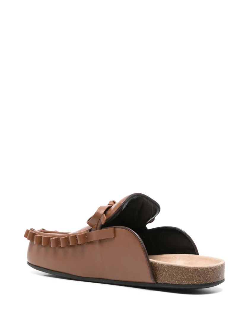 J. W. Anderson Chocolate Brown Bow-Detail Slippers