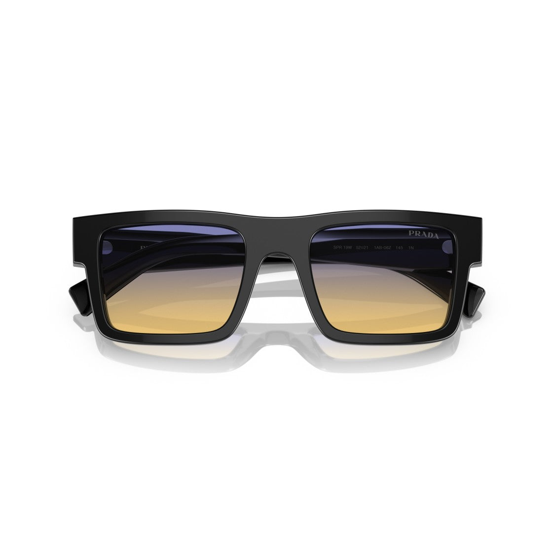 Prada 0Pr 19Ws Rectangular Black Acetate Sunglasses