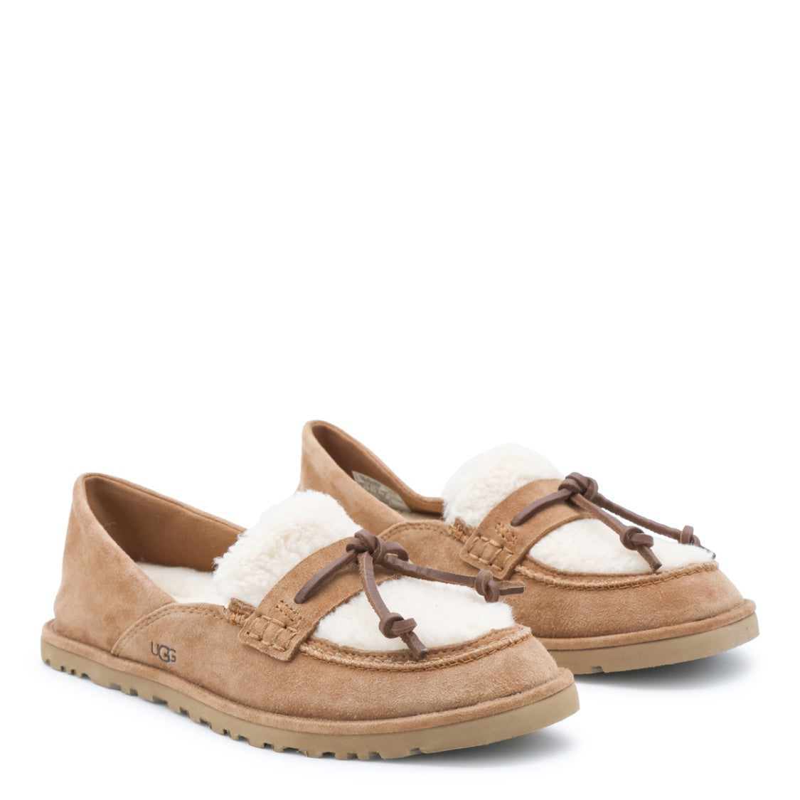 Ugg Suede Shearling Panel Flats