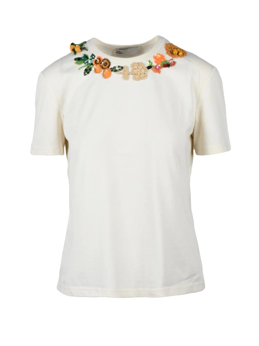 Tory Burch Short-Sleeved Crew Neck T-Shirt