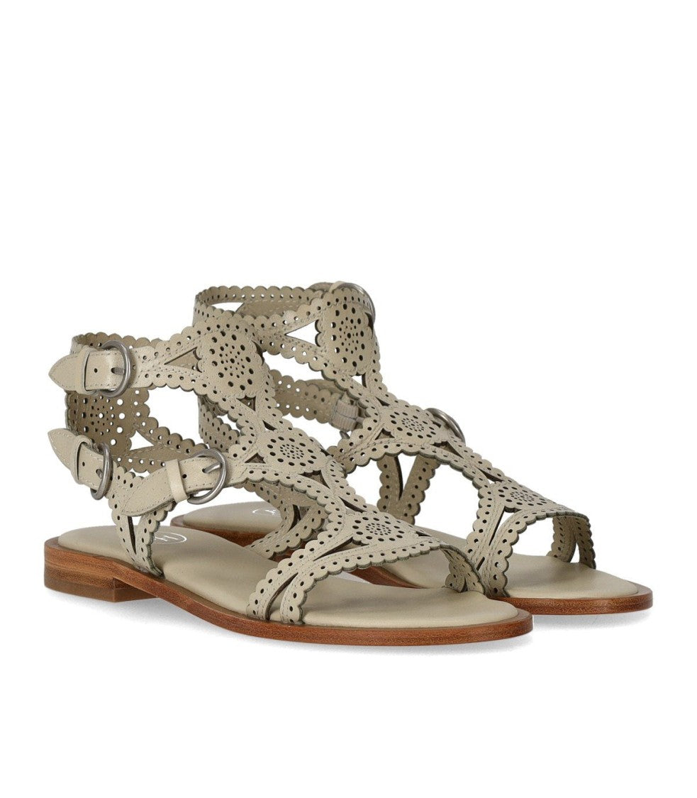 Ash Paprika Talc Flat Sandal
