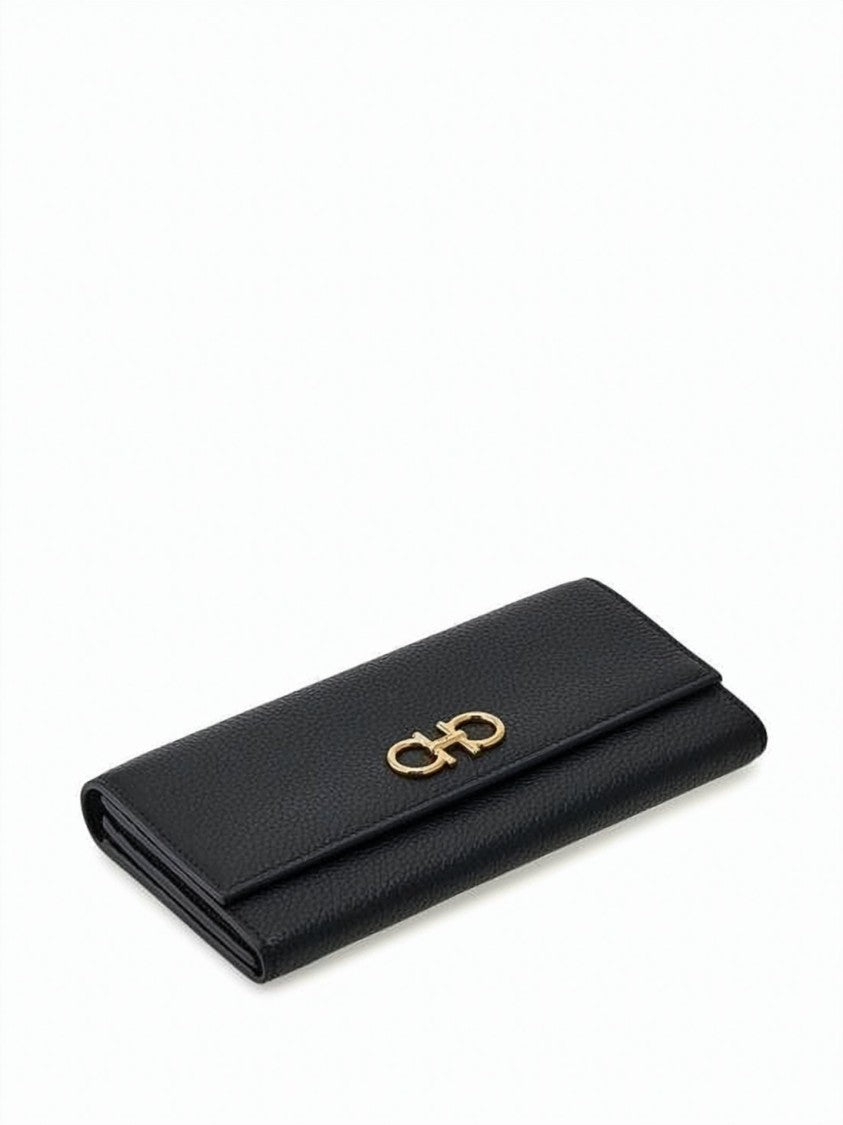 Salvatore Ferragamo Textured Calfskin Long Wallet