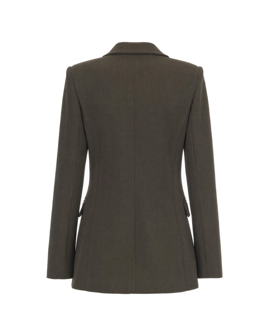 Patrizia Pepe Fitted Single-Breasted Zippered Cuffs Blazer