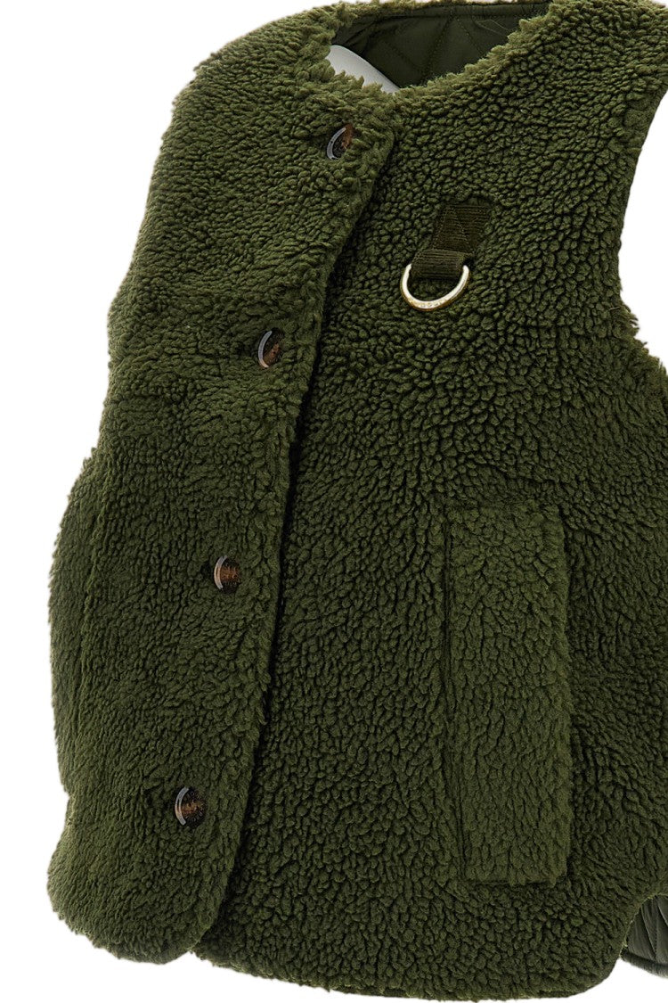 Barbour Green Bowes Button-Up Fleece Vest