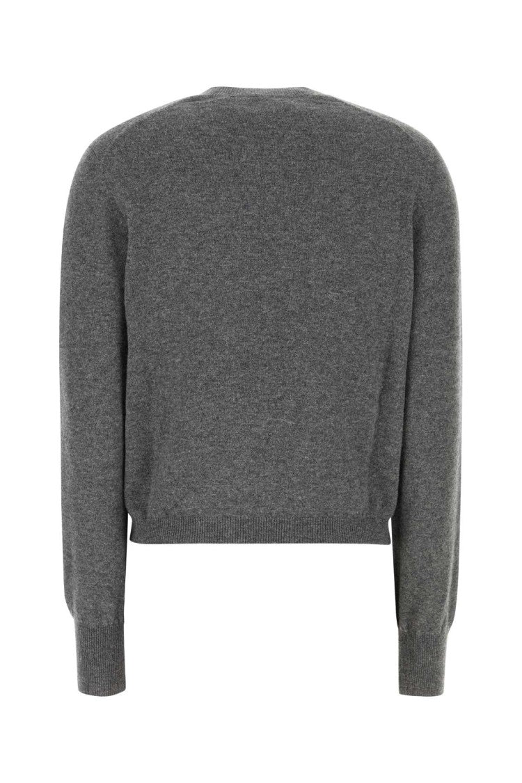 Salvatore Ferragamo Dark Grey Stretch Cashmere Blend Cardigan