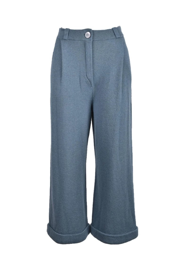 Nobili Soft Cashmere Trousers With Cuffed Hem