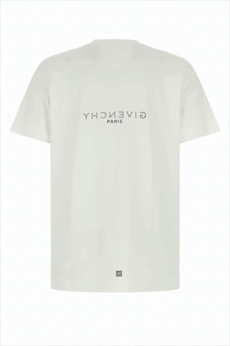 Givenchy Boxy-Cut White Cotton T-Shirt With Bold Logo And Minimalist Design