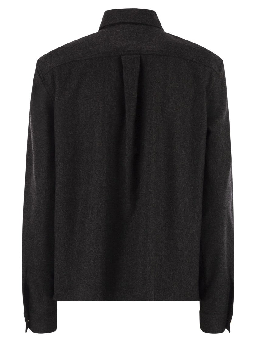 Fabiana Filippi Virgin Wool Shirt With Houndstooth Detail