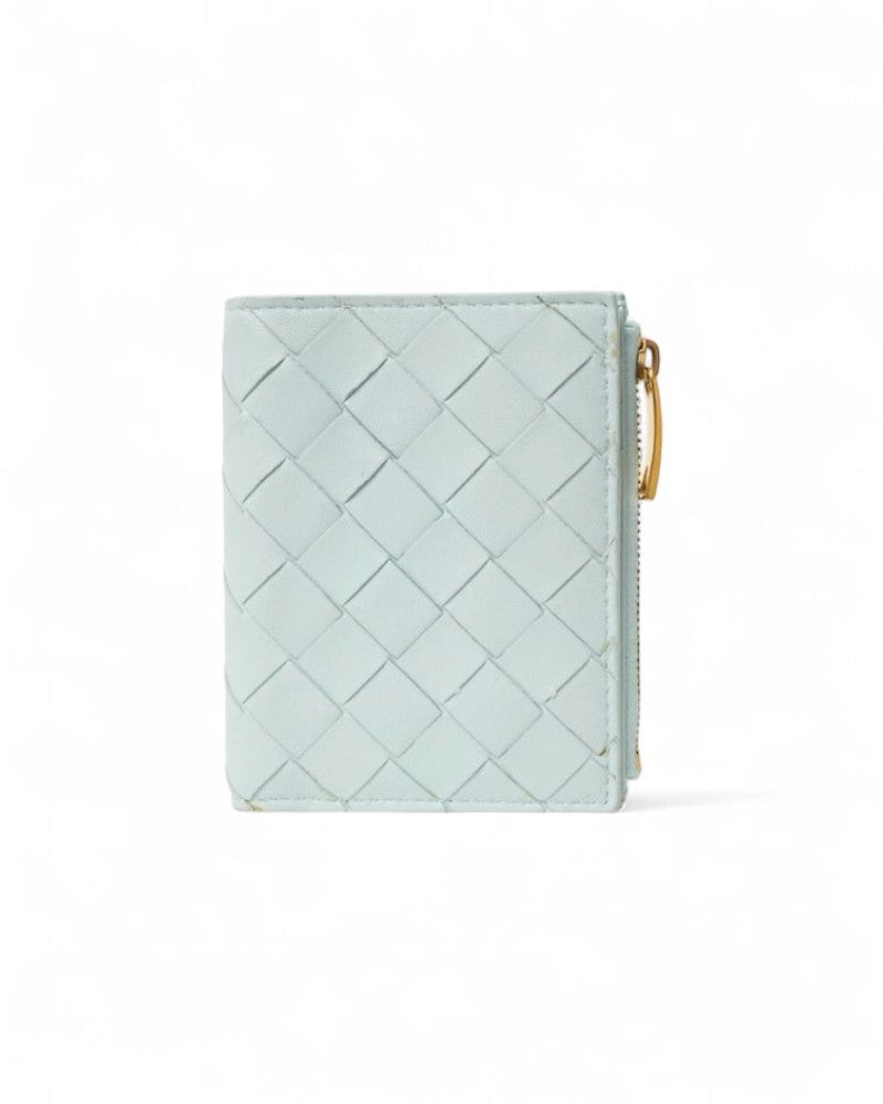 Bottega Veneta Bi-Fold Wallet Intrecciato Light Blue