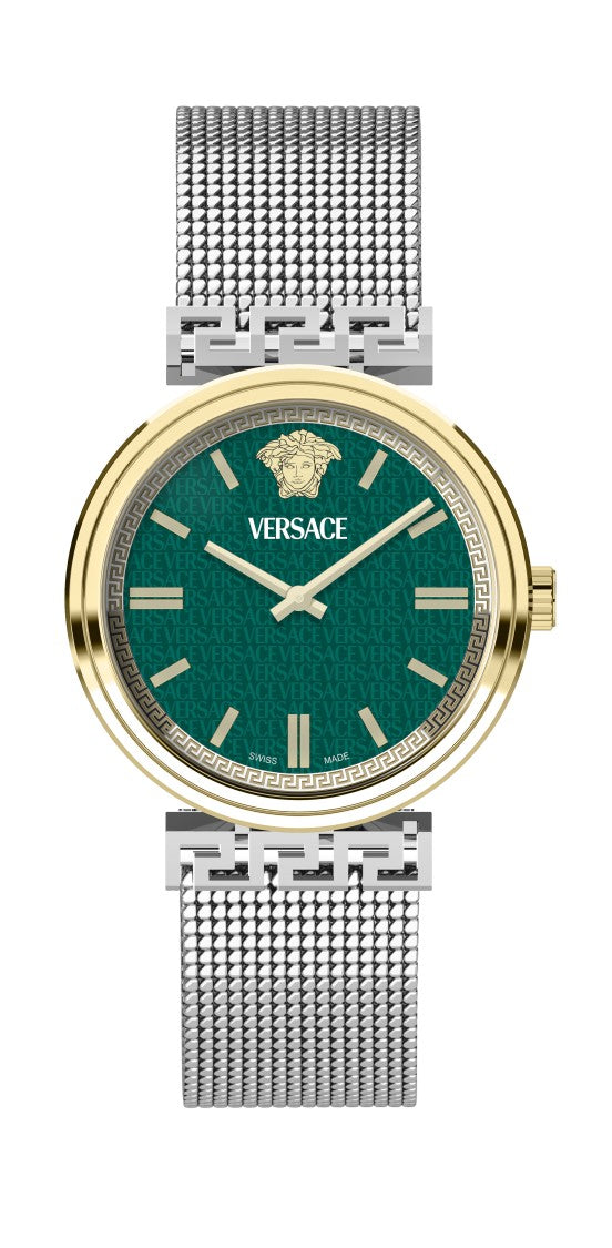 Versace Mythos Collection 36Mm Swiss Quartz Wristwatch With Gold-Tone Bezel